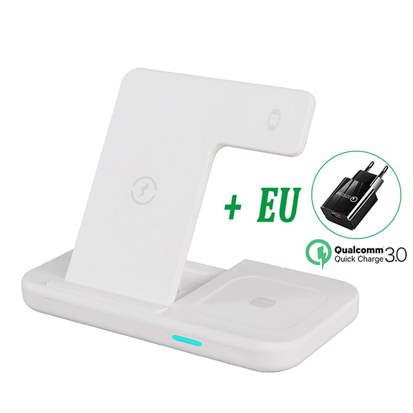 Qi Wireless Charger Stand For iPhone 13 12 Samsung 3 In 1 Qi Fast Charging Dock Station for Airpods Pro Apple Watch IWatch 7