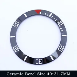 Elegant Sloping Blue - Green Luminous Ceramic Bezel Insert (14 black)