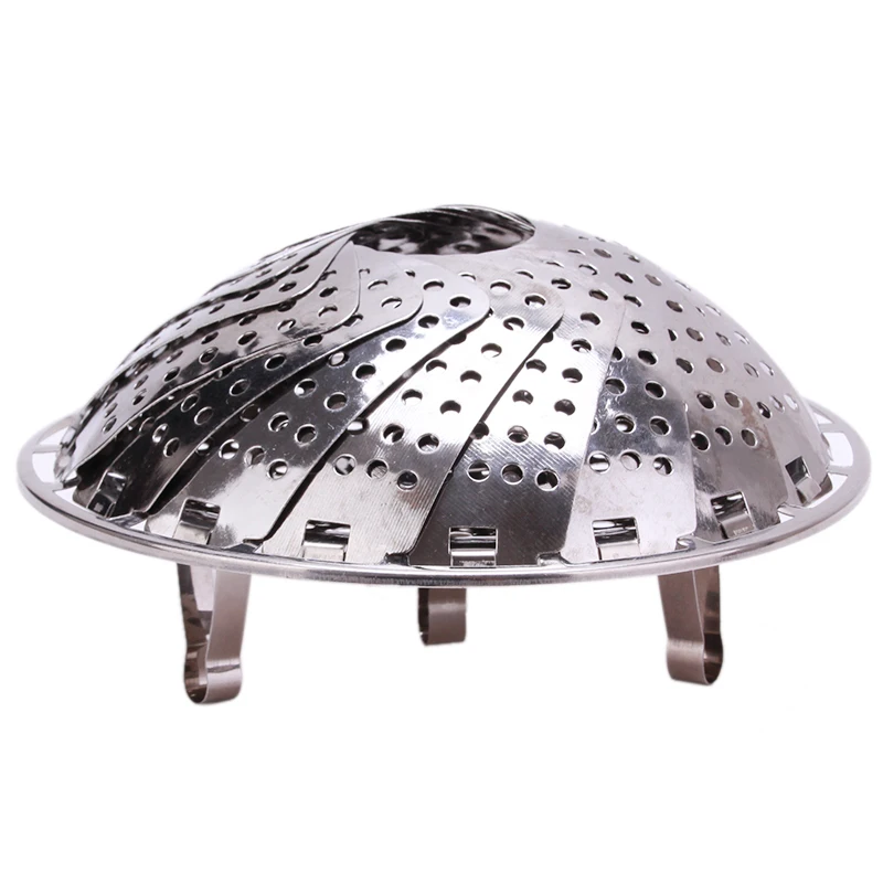 Stainless Steel Multifunctional Steamer Plate Retractable Folding Steaming Fruit Plate Disk