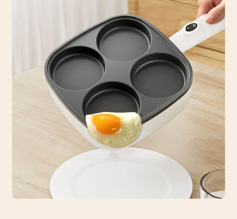 Electric Frying Pan 1PC Breakfast Maker Non-Stick Pan Home Electric Pancake Plug-in Frying Eggs Four Holes Omelette Maker