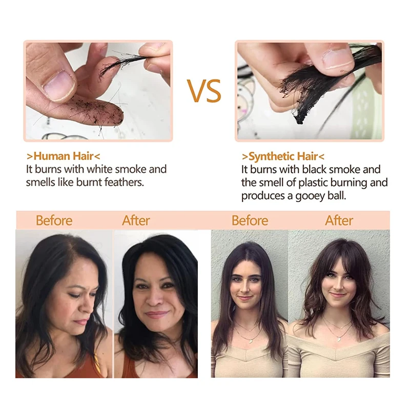 25 سنتيمتر أسود بني داكن امرأة 100% الشعر البشري 9...