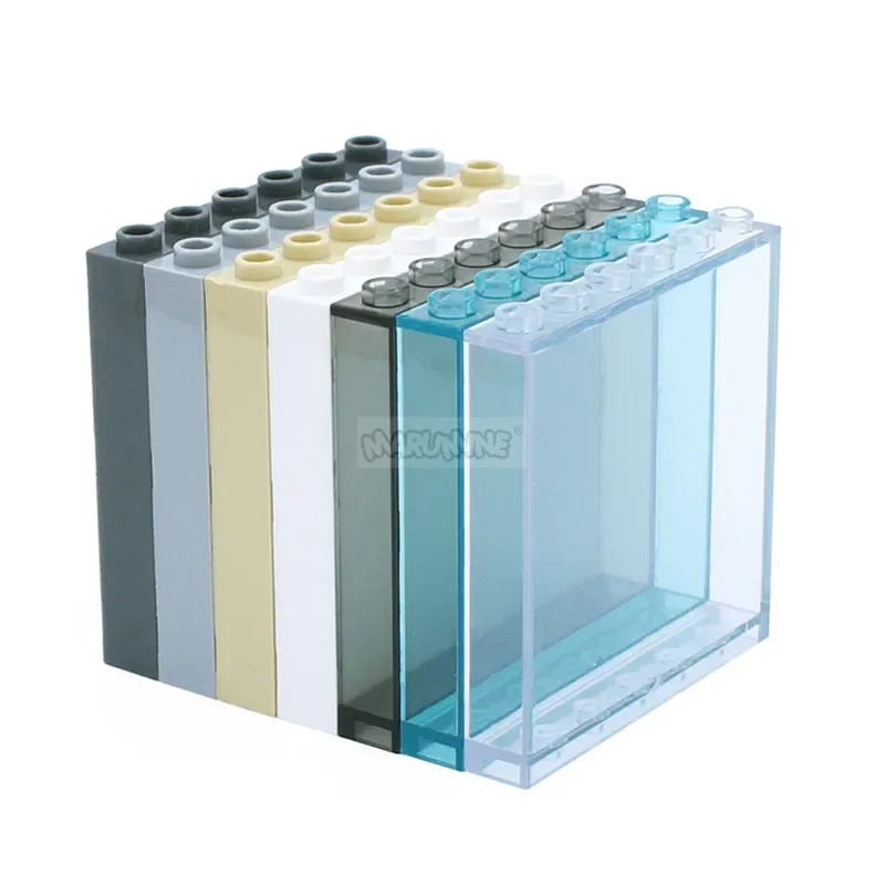 Marumine MOC Bricks 20PCS 1x6x5 Window Glass Houses Wall Element 59349 Compatible Building Blocks Panel Assembles Accessories 3