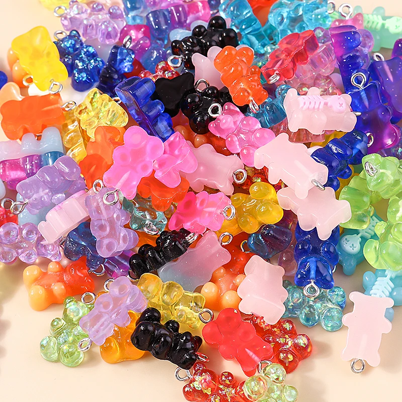 89 Pcs Candy Charms Colorful Bear Charms Sweet Gummy Candy Pendant