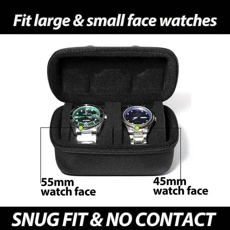 1pc 2 Card Position Hard Shell Watch Storage Box, Travel Storage Bag, Hard Shell, Portable Anti-pressure, Ideal choice for Gifts