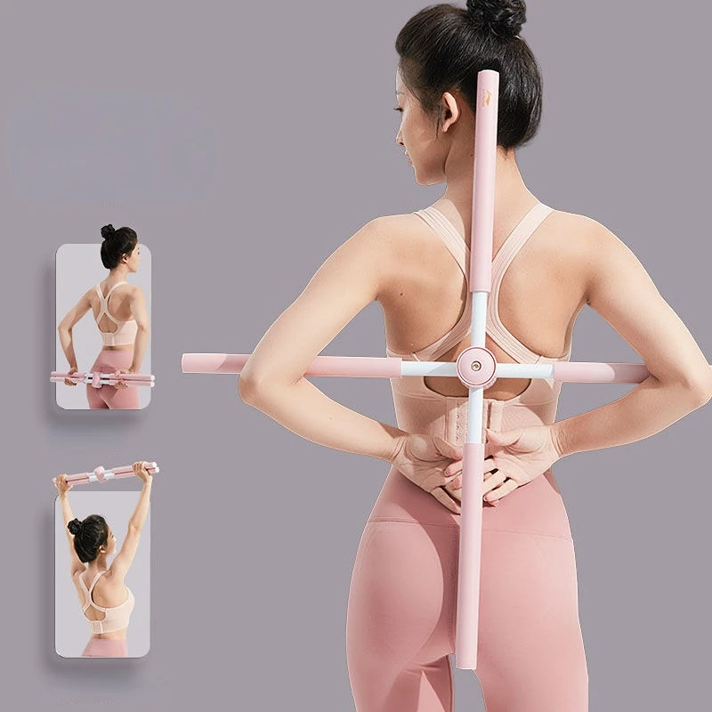 Yoga Hunchback Corrector Adjustable Rotation Open Shoulder Standing Training Stick Back Posture Corrector  Training Equipment
