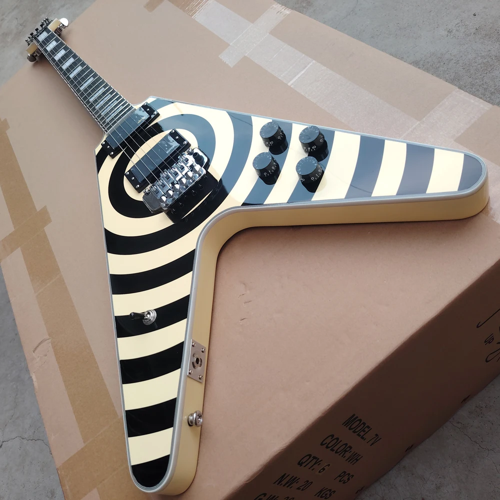 ZAKk shaped electric guitars Freud vibrato system creamy yellow color Stock quick delivery
