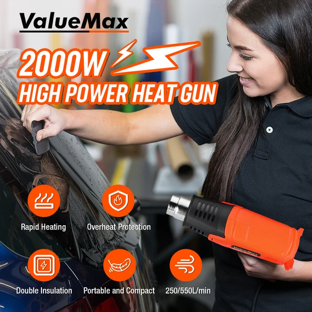 Stay HOT! 2000 Watt Precision Digital Heat Gun & 4 Nozzles With Deoxit Gold