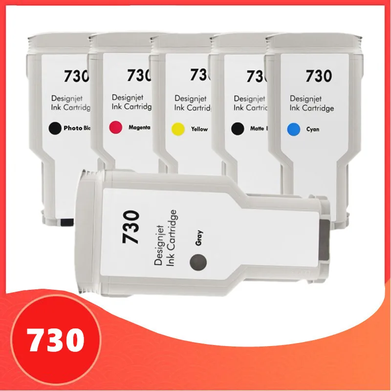Cartucho de Tinta Compatível para hp 730 Designjet Hp730 T1600 T1600dr T1700 T1700dr T2600 T2600d P2v68a P2v69a P2v70a Impressora 300ml