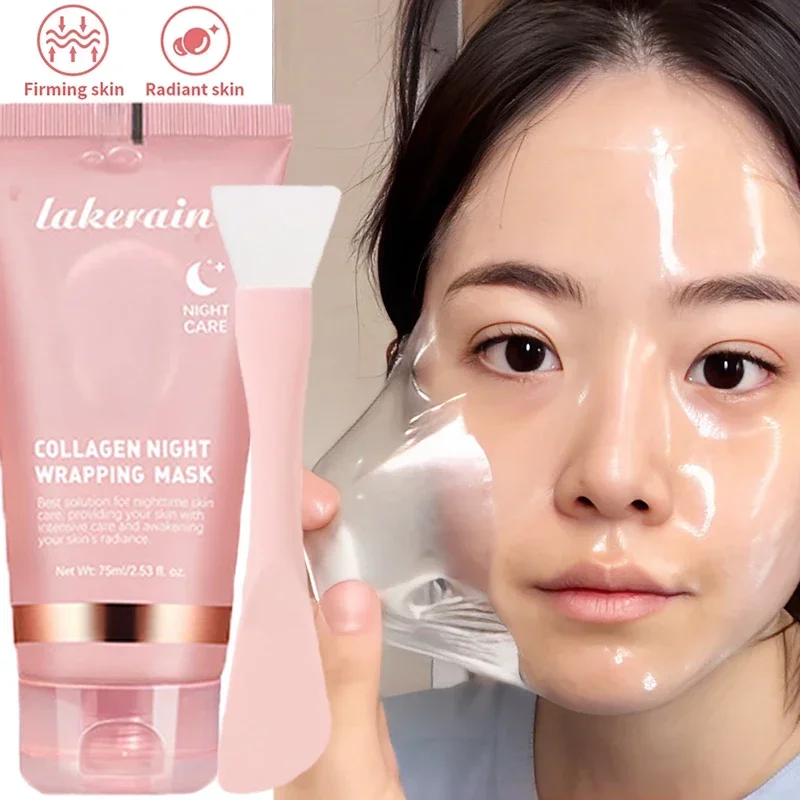 Description Picture 6 of itemNight Collagen Wrapping Peel Off Mask with Brush Moisturizing Rejuvenation Brightening Firming Facial Mask Gel Repair Cream 75ml