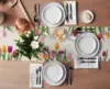 Easter Tulip Flowers Linen Table Runners Dresser Scarves Table Decor Spring Farmhouse Dining Table Runners Wedding Decorations 2