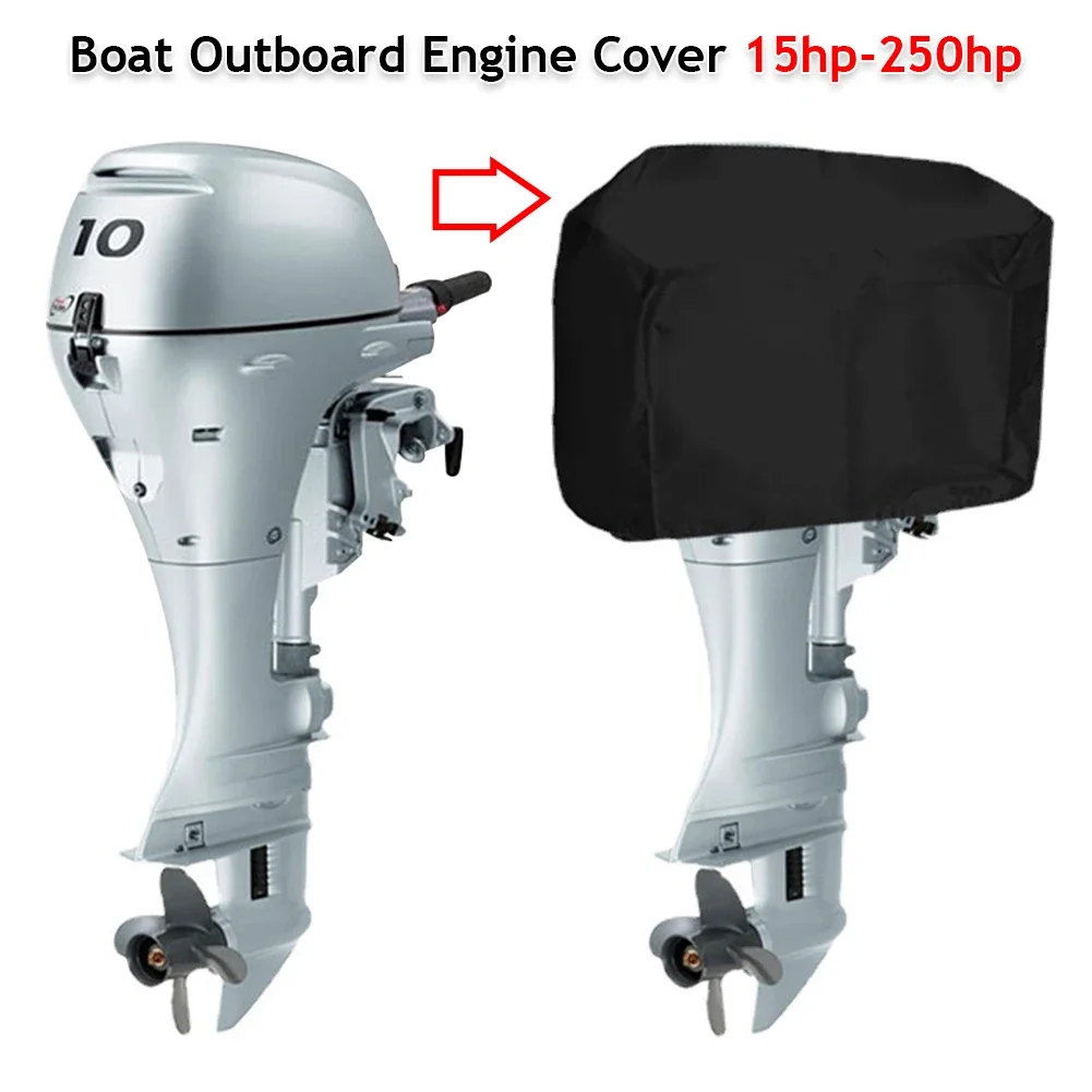 Boat Cover Motor Engine 15-250HP 210D Waterproof Yacht Half Outboard Anti UV Dustproof Cover Marine Engine Protector Canvas fishing boat cover boat cover outboard motor cover