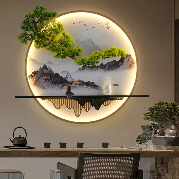 

Modern Wall Picture Light Inside Creative Chinese Landscape Mural Sconces Lamp LED for Home Living Bedroom Study