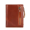 New High Quality Men Wallets Short Card Holder Genuine Leather Men Purse Double Zipper Coin Pocket Male Wallet 6
