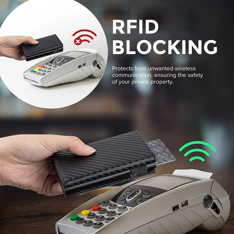 Automatic Pop Up Wallet Rfid Blocking Multicolor, Slim Aluminum - Image 2