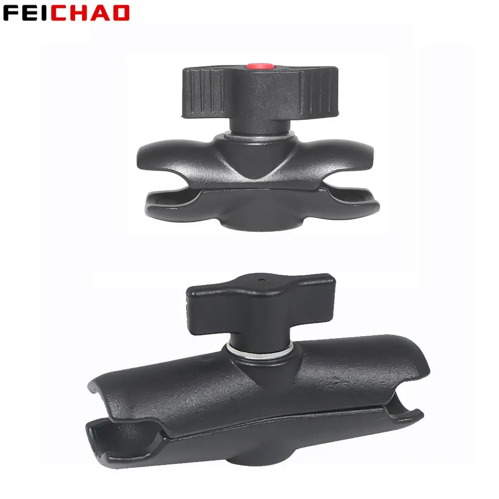 Double Socket Ball Head Mount Arm Bicycle Motorcycle Camera Holder 55mm 95mm 1-inch Ball Head Base for GoPro DSLR Phone Bracket