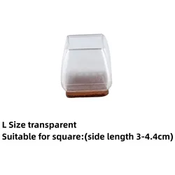 Silicone Anti - Slip Chair Leg Protectors - Furniture Pads for Noise Reduction and Floor Protection (Clean - Square - L)