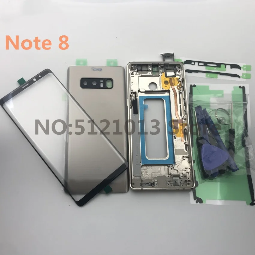 

FOR Samsung Galaxy NOTE 8 N950 N950F Full Housing Case Back Cover Front Screen Glass Lens+Middle Frame NOTE8 Complete Parts