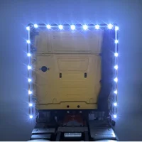 LED Side Lights for Tamiya 1/14 RC Truck Benz Actros 56335 56348 Tractor Trailer  Decoration Back Lamp Bar Degree DIY Parts 2