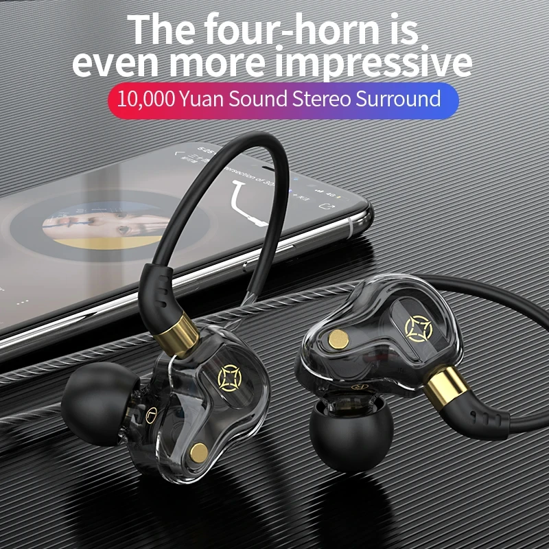 Enhanced HiFi Bass Stereo Wired Earphones with Mic