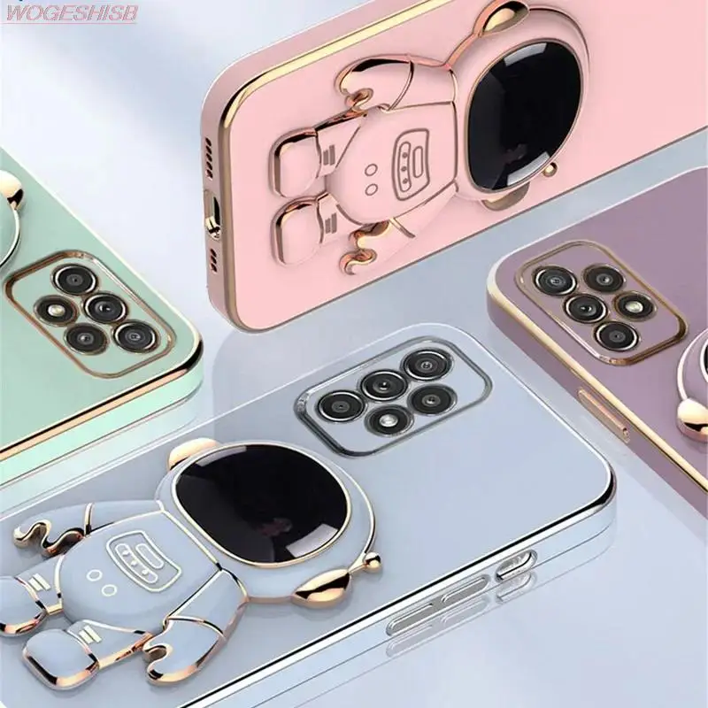 Astronaut Ring Holder Plated Phone Case Cover