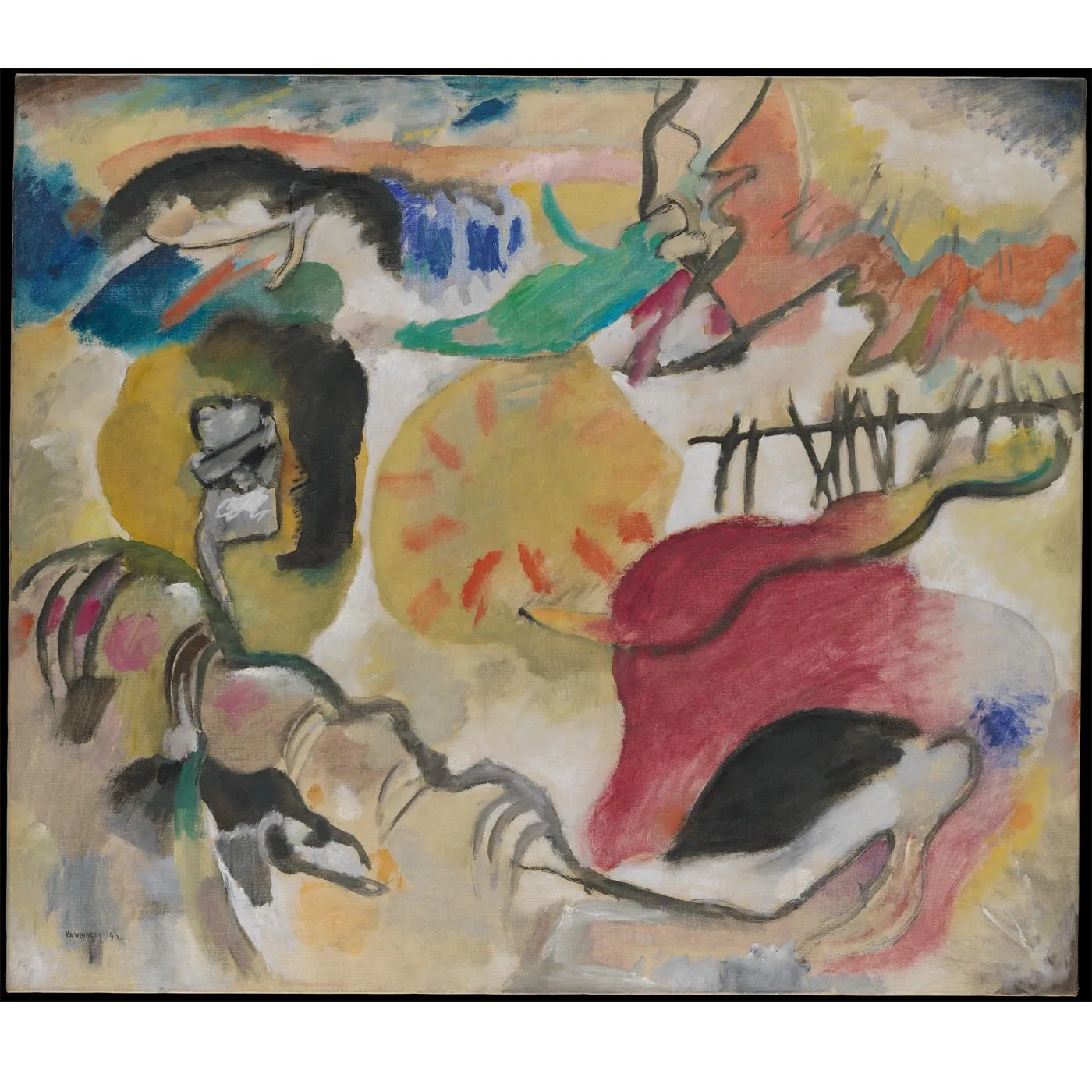 Wassily Kandinsky paintings,Improvisation 27,Garden of Love II,Hand-painted abstract oil painting on canvas,Decoration for home
