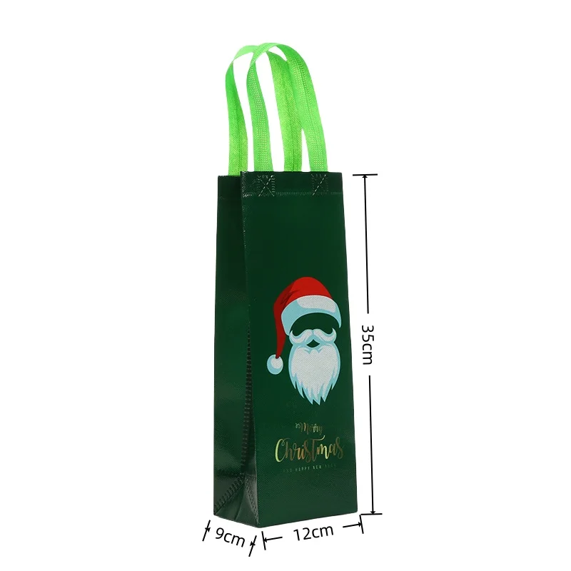 12pcs Christmas Non-woven Tote Bags for Red Wine Packaging Gift Reusable Waterproof Fab... - SKU CNTB1839 - UGI Packaging