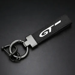 Premium Suede Leather Automotive Keychain (Black)