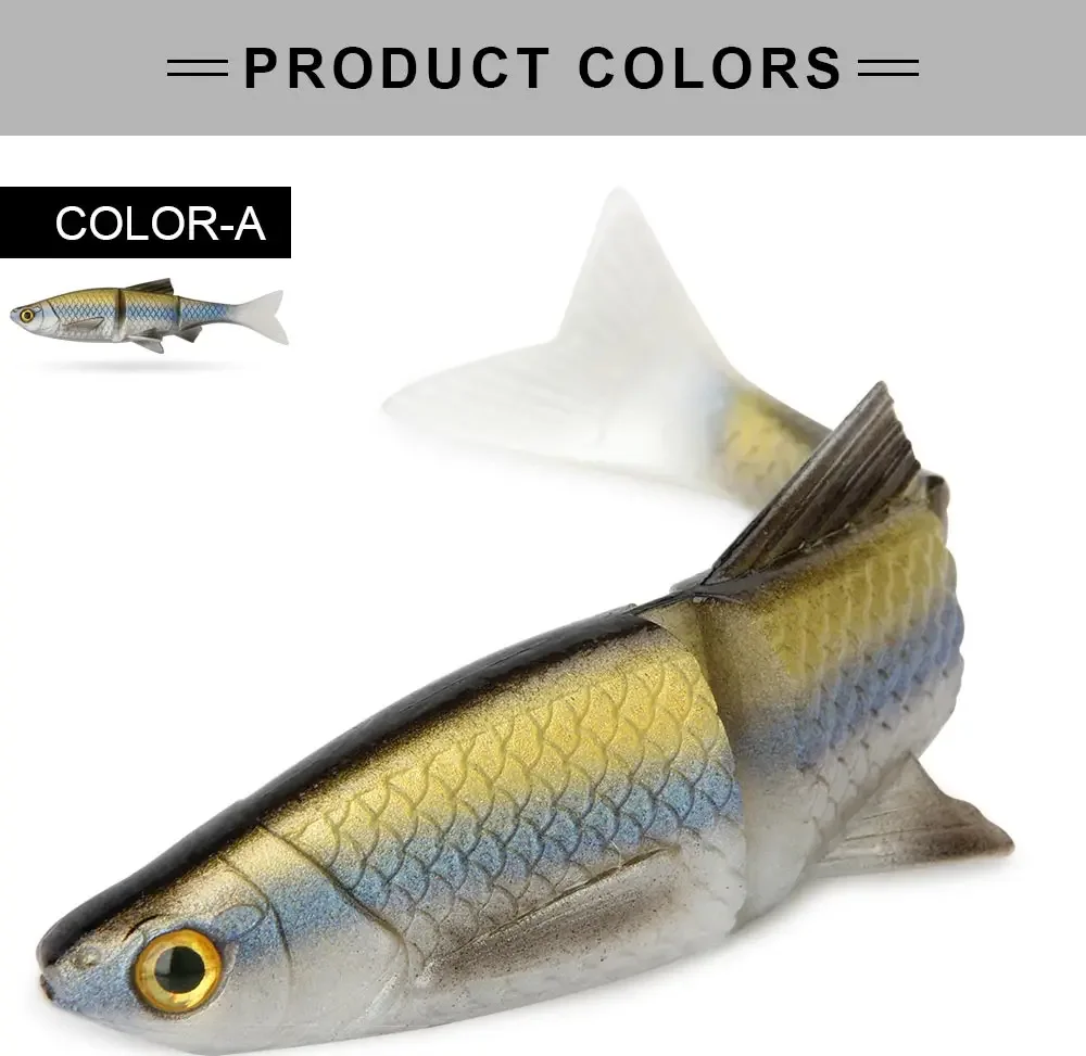 Spinpoler 3 Gelenk-3D-Köderfisch, sinkender Köder, 8 cm, 9,6 cm, 13 cm, weicher Angelköder, Swimbait, Hecht-/Barschangeln, Süßwasser, Salzwasser – Detail 8