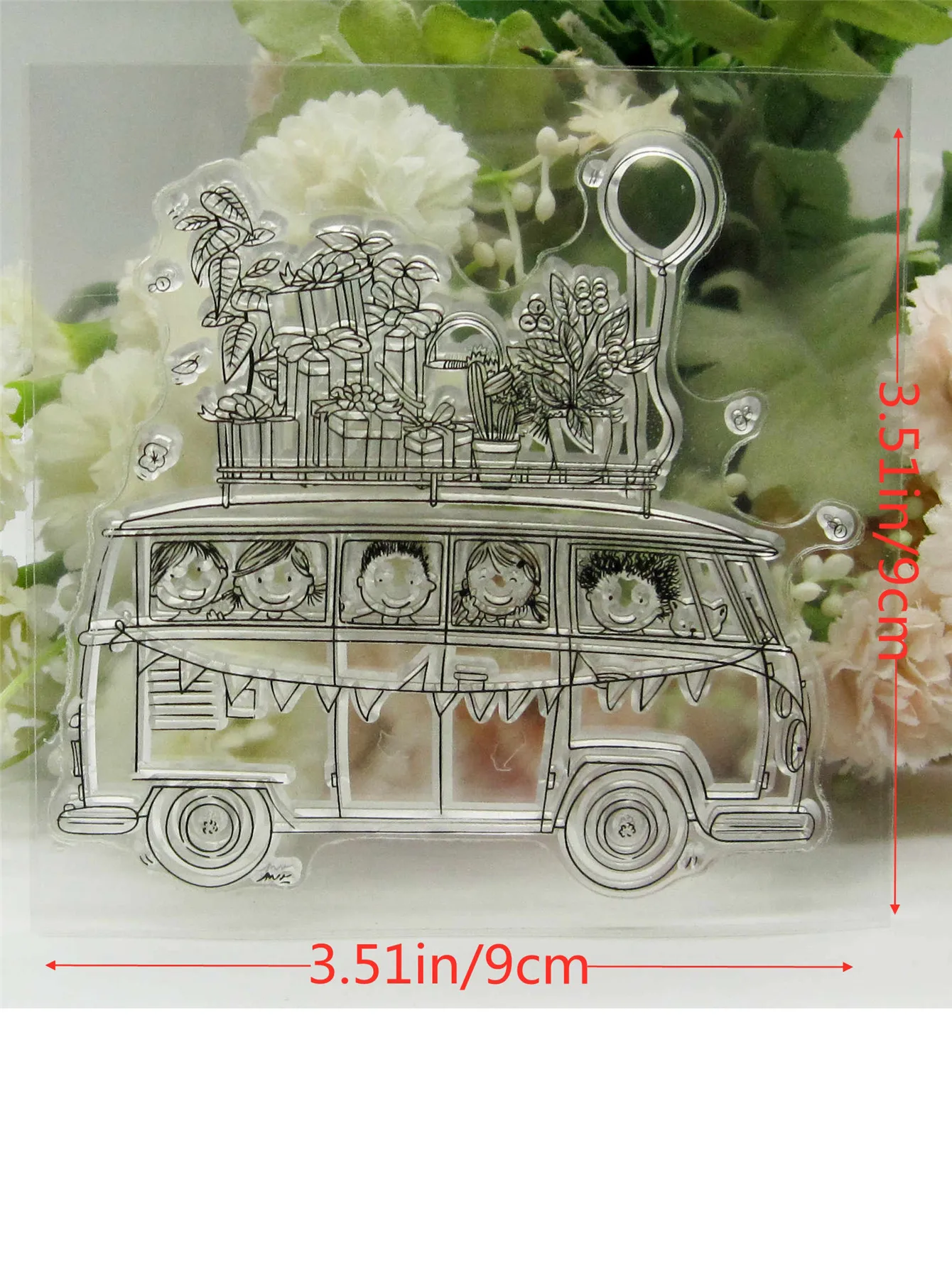 CustomTransparent Silicone Rubber Stamp and Metal Die Sheet Cling Clear Gift Bus DIY Scrapbooking Cute Pattern Photo Album