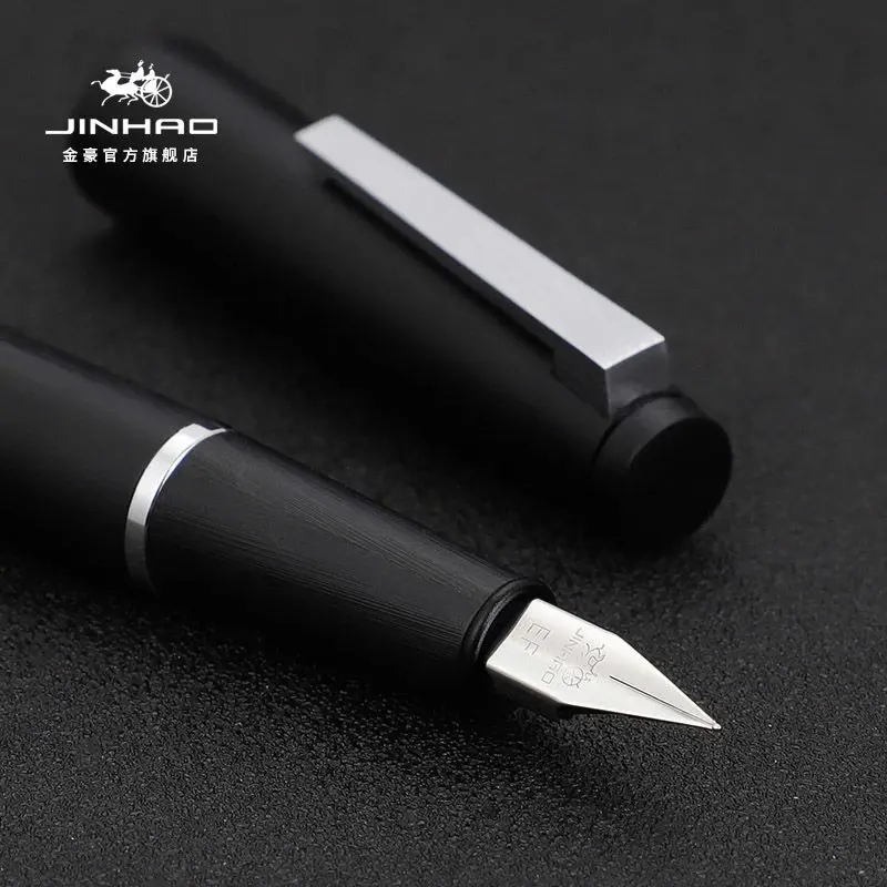 Jinhao 80 시리즈 블랙 만년필, 엑스트라 파인 0.3 0.38 0.5mm, EF F 펜촉, 필기구, 실버 클립, 사무용품, 문구