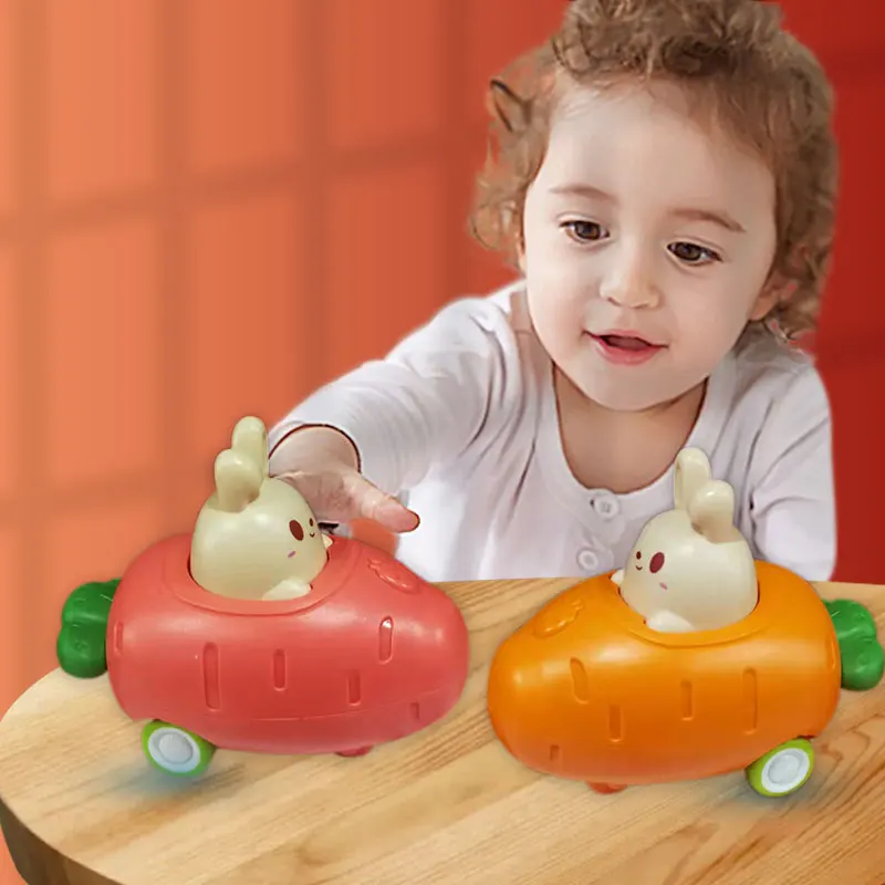 Tanie Słodkie zwierzątko zwierząt Mini samochody zabawkowe dla dziecka naciśnij marchew bananowe samochody