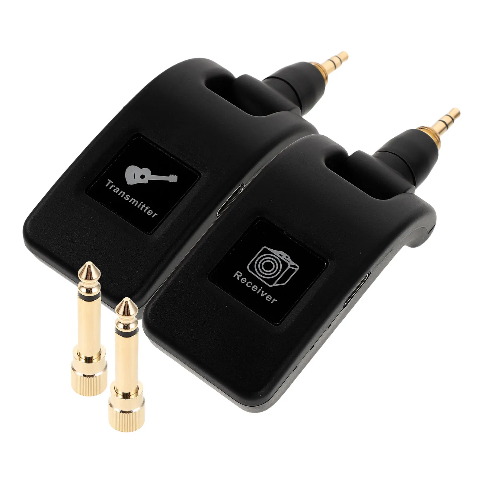 1세트 무선 기타 송신기 수신기 시스템 2.4ghz 전기 베이스 관악기용 고음질 오디오 USB 충전식