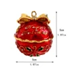 Hinged Xmas Jingle Bell Trinket Box With Crystals Figurines Hand-painted Jewelry Ring Holder Christmas Tree Hanging Decor Gift 6