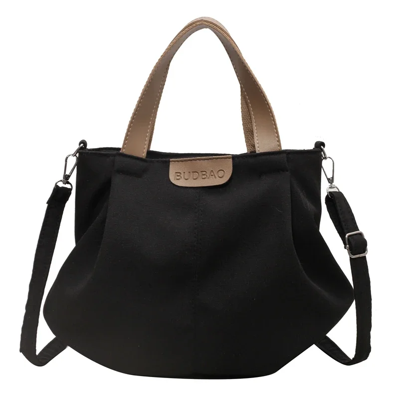 thumbnail image 1 of Bolso de mano con cremallera plisada, bolso de hombro informal, 2024, nuevo bolso de lona de gran capacidad de alta calidad con hilo de coser para mujer, bolsos estéticos, 1 of 5