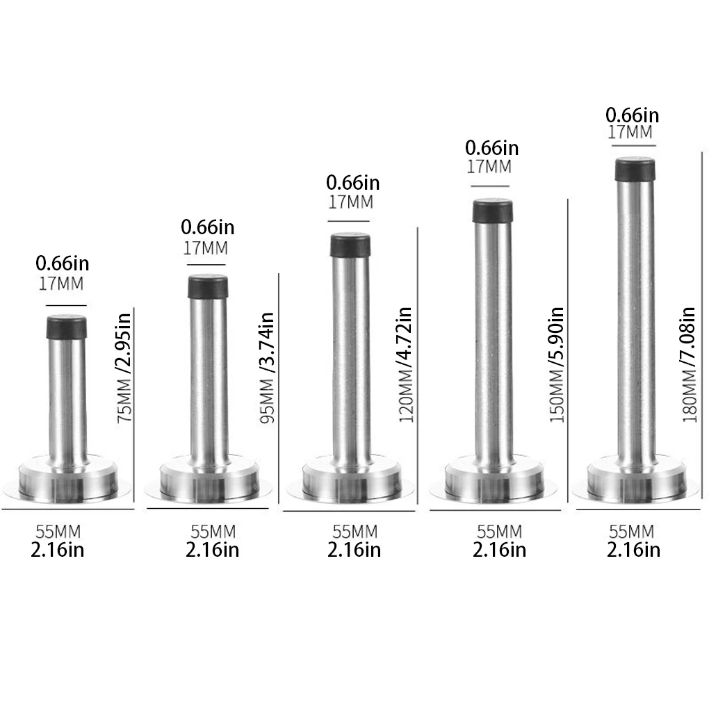 Stainless Steel Stop Doors From Slamming With Easy-to-Install Door Stop Space Saving Portable Self Adhesive Door 8.5 cm