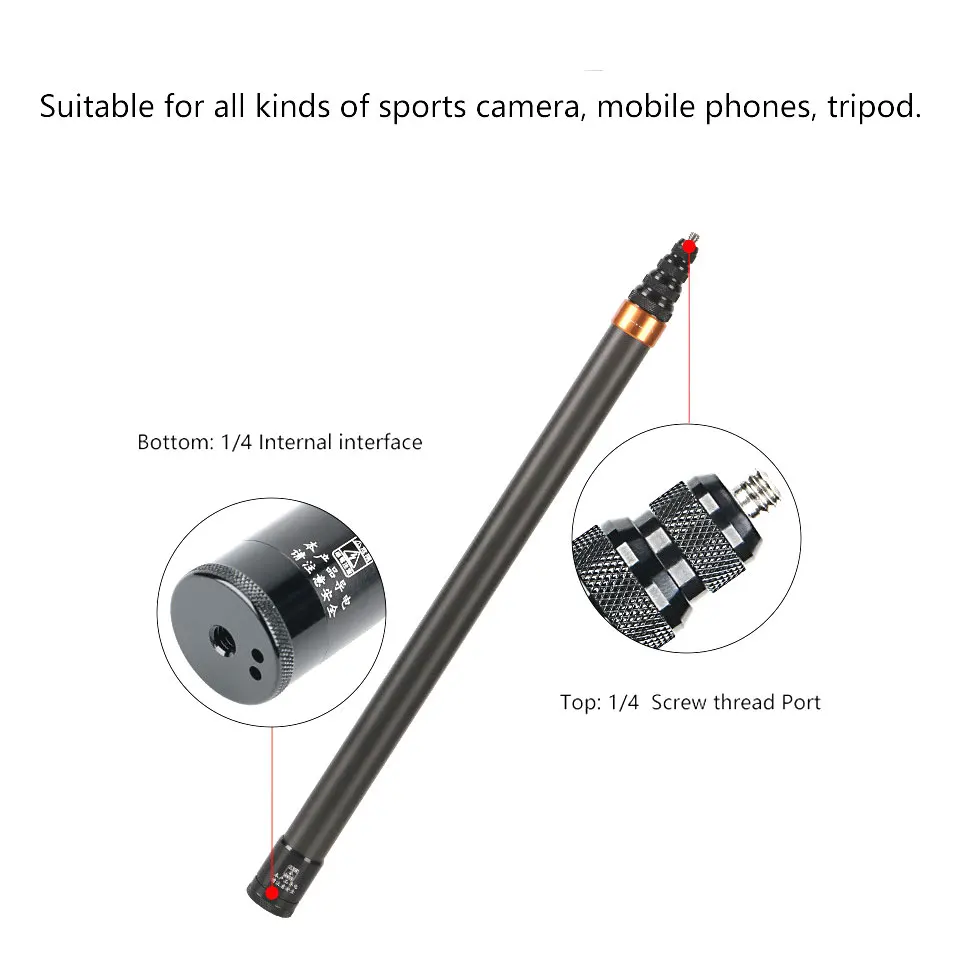 Invisible Selfie Stick For Insta360 X4/Insta360 X3/Action/Gopro Carbon Fiber 3M Invisible Extended Edition Selfie Stick