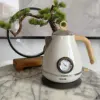 Automatic 1.7L Electric Kettle Water Boiler Vintage Painted Wood Grain 304 Stainless Steel Thermometer 2000w 220V 3