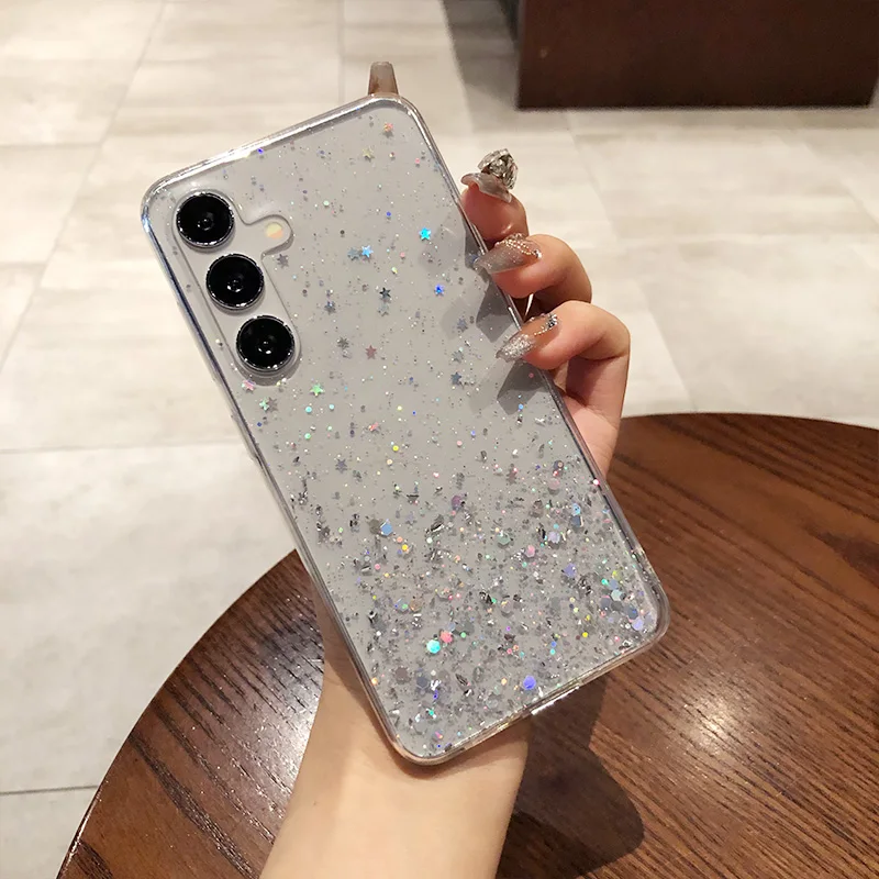 Sparkling Soft Epoxy Silicone Clear Phone Case Cover