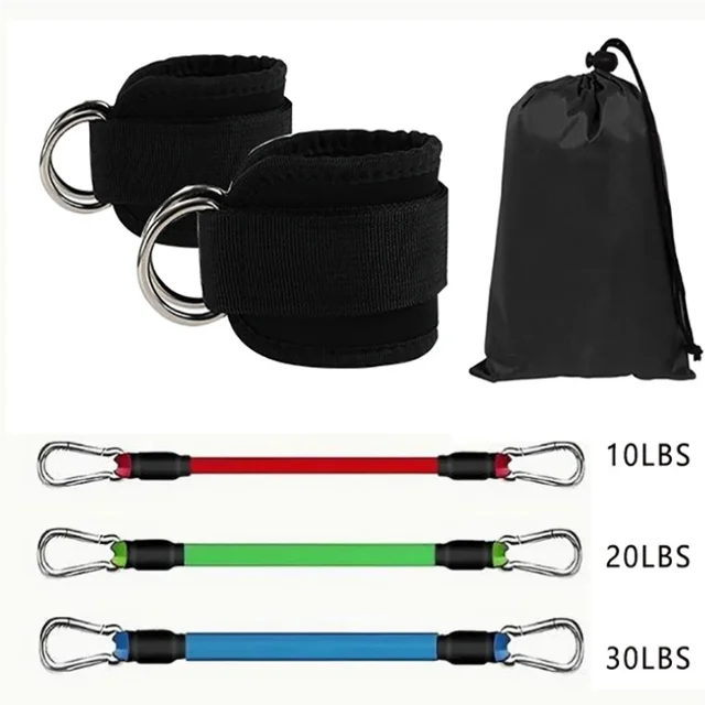 Ankle Straps Resistance Bands Set Fitness Workout Yoga Exercise Equipment Glutes Legs Strength Training for Gym Man Woman 5