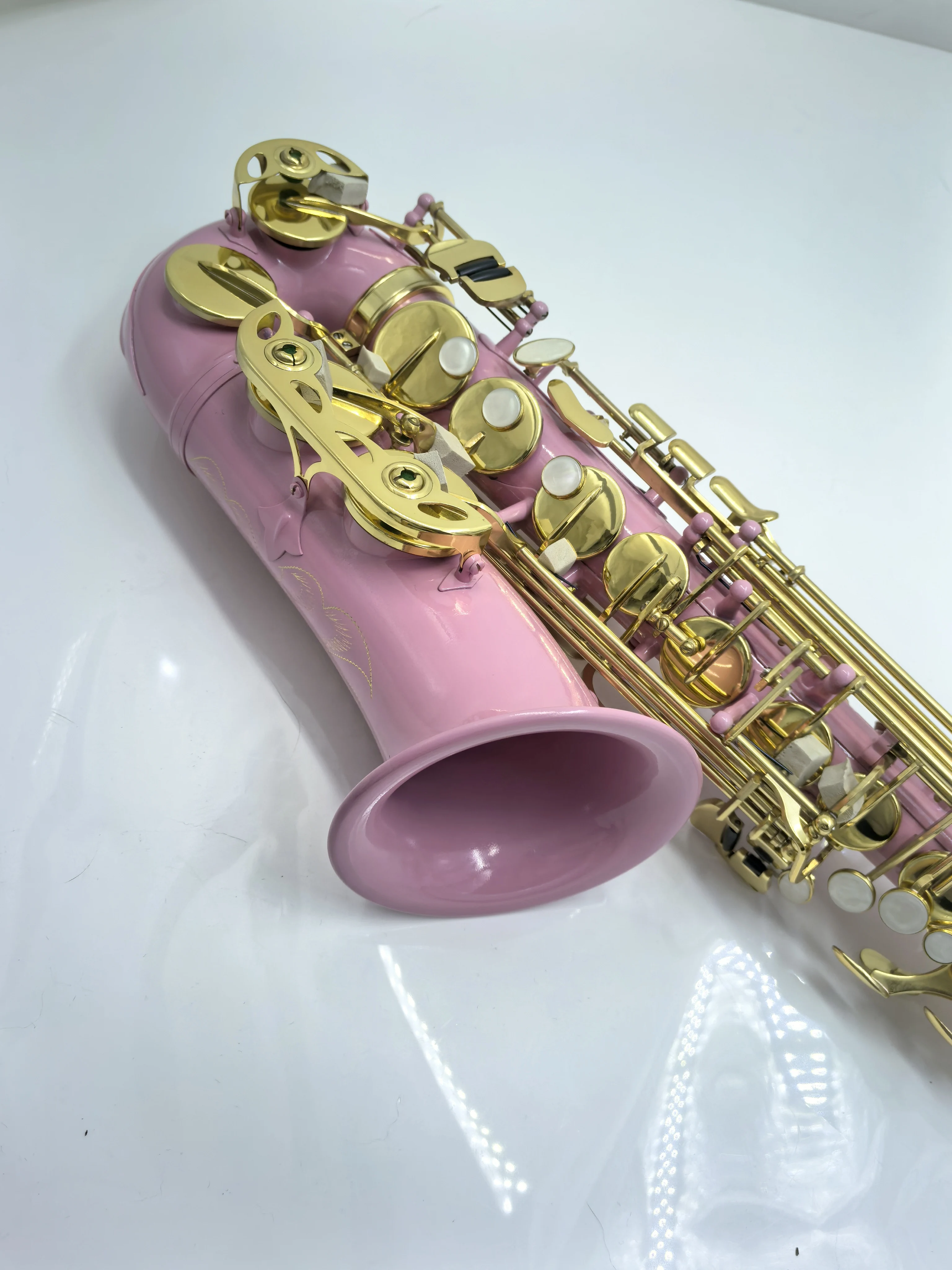 New for Girl Eb Tune Alto Saxophone Surface Pink Gold Plated E