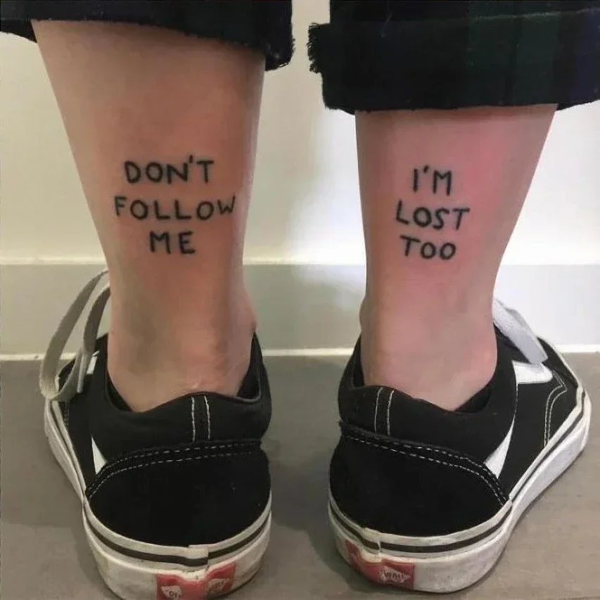 Waterproof Temporary Tattoo Sticker Neck Black Word Angel Devil Bull Cross English Letters Flash Tatoo Fake Tatto for Woman Men 4
