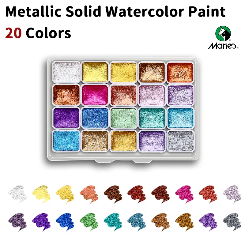 Vibrant Watercolor Paint Set with Pearlescent Effect