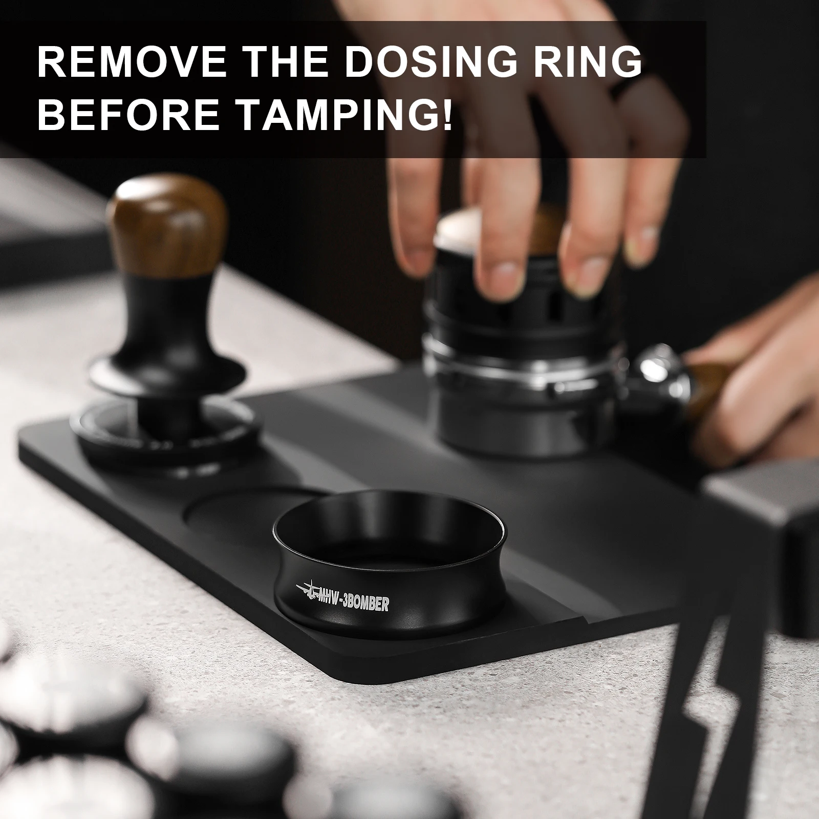 MHW-3BOMBER 58mm Magnetic Coffee Dosing Funnel Compatible with 58MM Portafilter Espresso Dosing Ring Home Barista Accessories