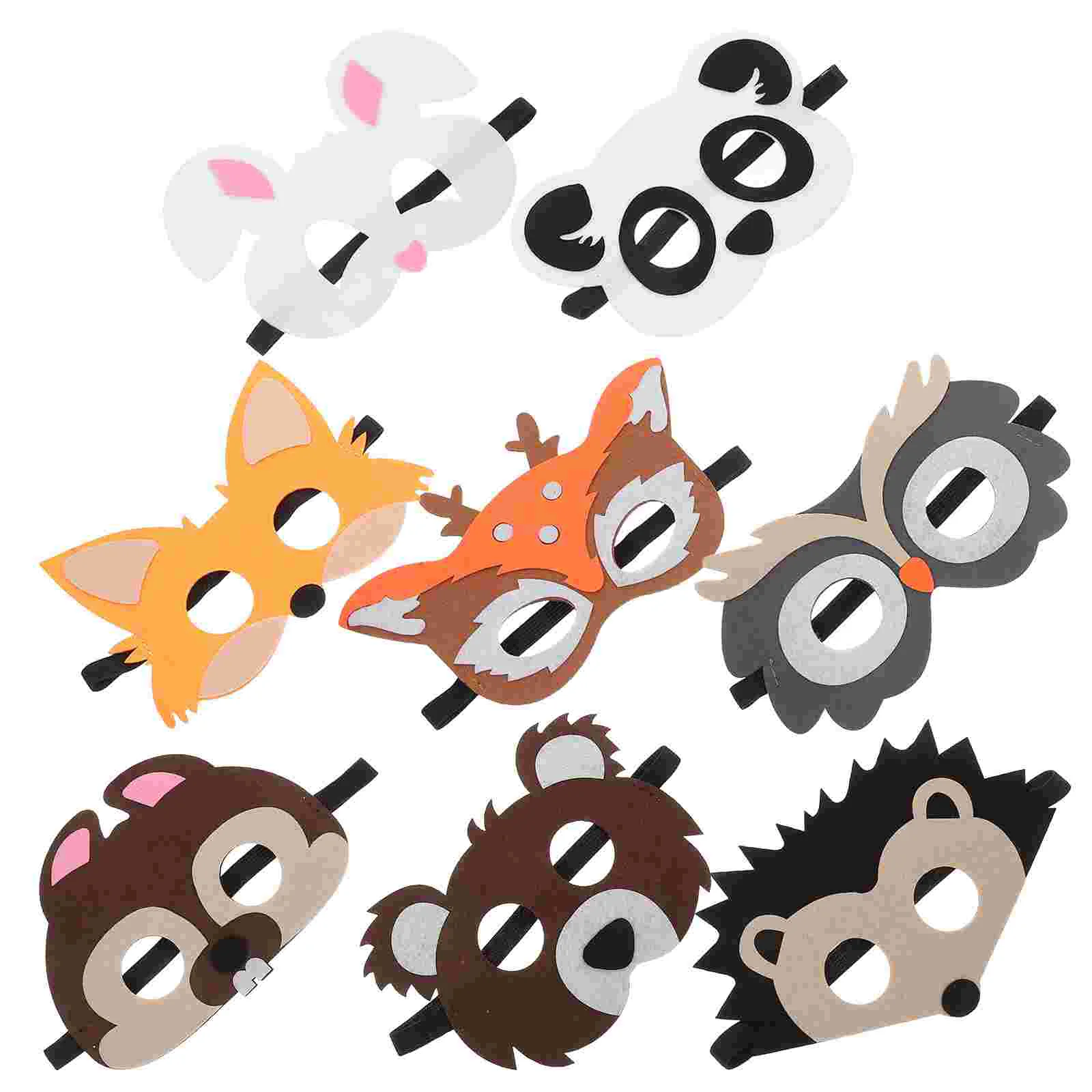 8 Pcs Animal Felt Mask Creative Halloween Party Cosplay Decorate Lifelike Costume Masks Novelty Cloth Funny