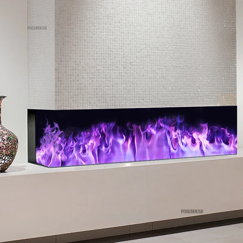 Light Luxury 3D Atomizing Fireplaces with Simulated Flames Home Decorative Fireplace Embedded Decorative Flame Fireplace Cabinet