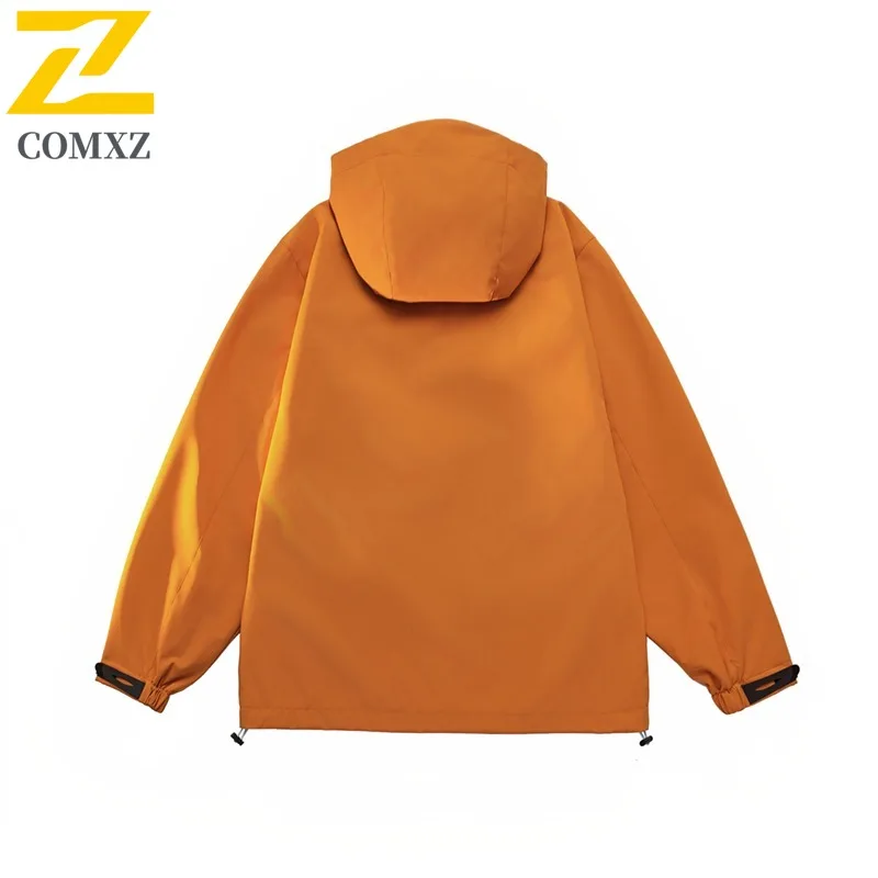 COMXZ Classic Men Jacket Hooded Outdoor Climbing Wind Resistant Wear Resistant Coat Leisure Everyday Wear Light Autumn Jackets