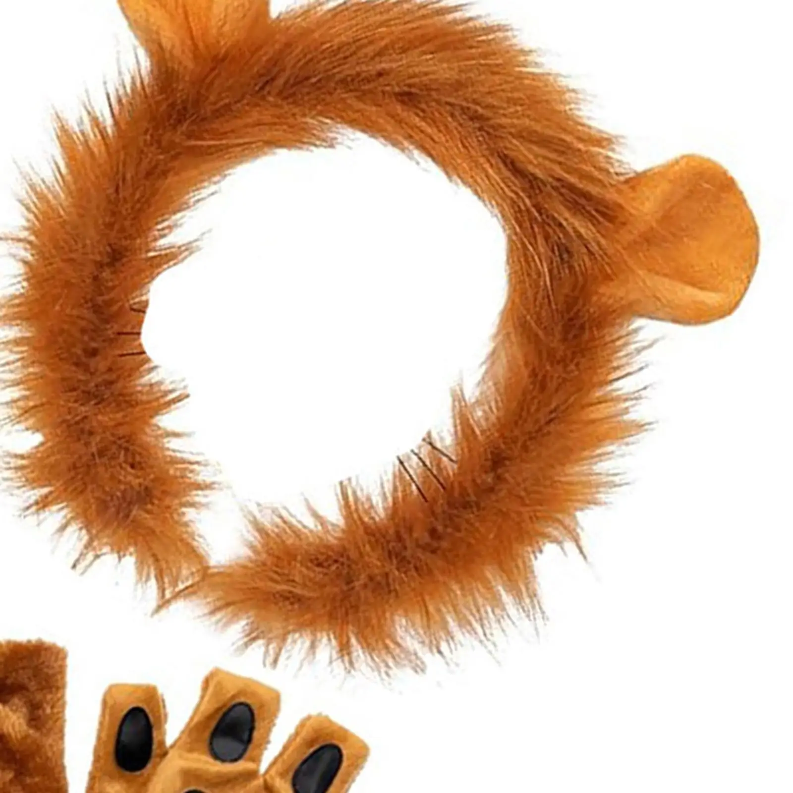 JIAHG Set Costume Da Leone Per Bambini E Adulti, Include Fascia Con Orecchie, Coda Pieghevole, 2 Zampe, Morbido Peluche, Perfetto Per Halloween, Carnevale, Compleanni, Cosplay - 5