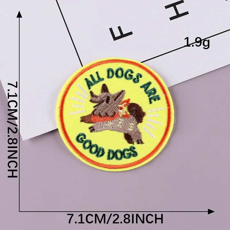 Set of 5 Trendy Round Cartoon Animal Embroidery Patches for Clothing, Shoes, Hats, and Bags