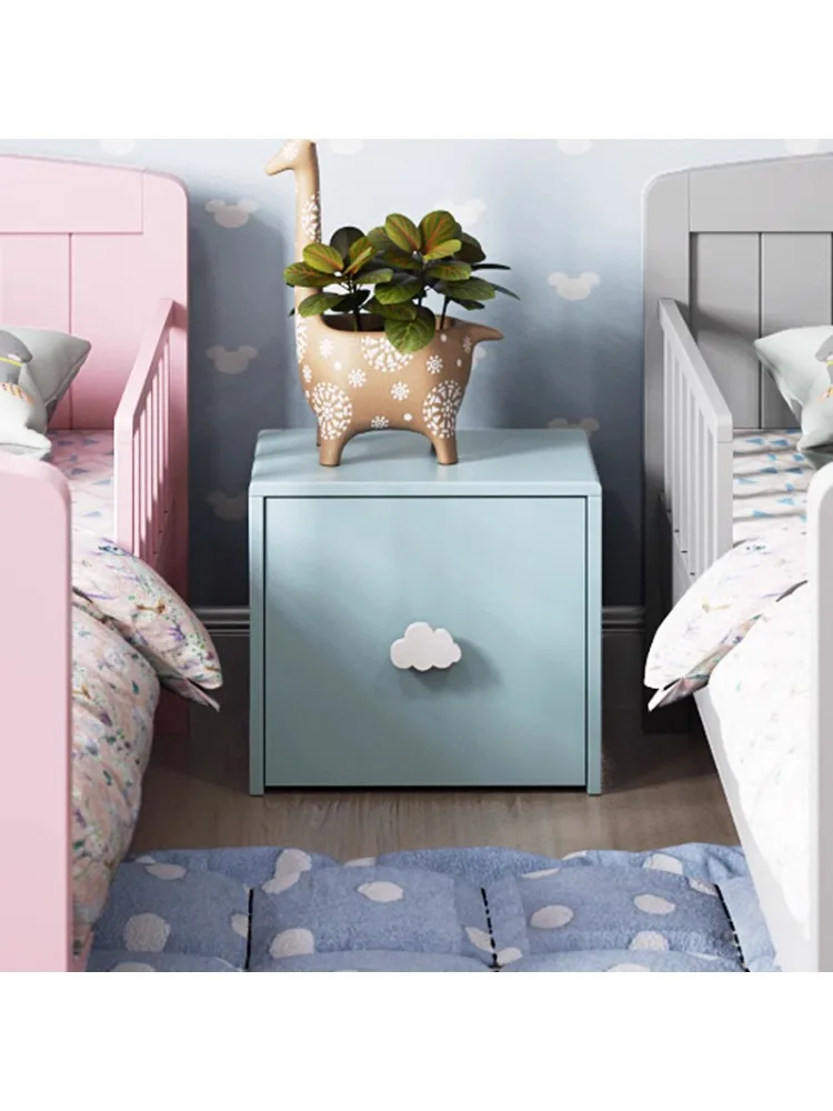 /Bedside Table Simple Solid Wood Cabinet Cute Cloud Bedside Cabinet Children's Locker