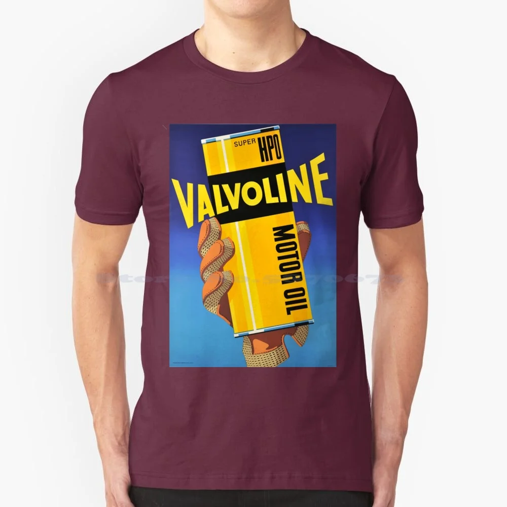 Vintage Valvoline Motor Oil Poster 1936 T Shirt 100% Cotone Tee Valvoline Vintage Oil Motor Oil